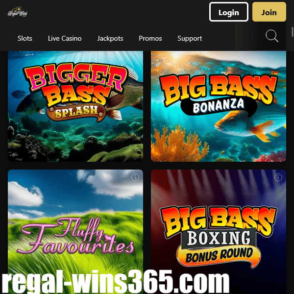 Regal Wins Casino Popular Games Grid